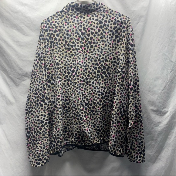 Heart Soul Zip Up Jacket Leopard Heart Print sz 3xl XXXL EUC pink black - Picture 6 of 6